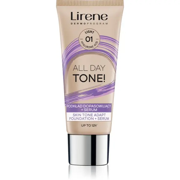 Lirene Lirene ALL DAY TONE! хидратиращ фон дьо тен за сияен вид на кожата цвят 01 Light 30 мл.