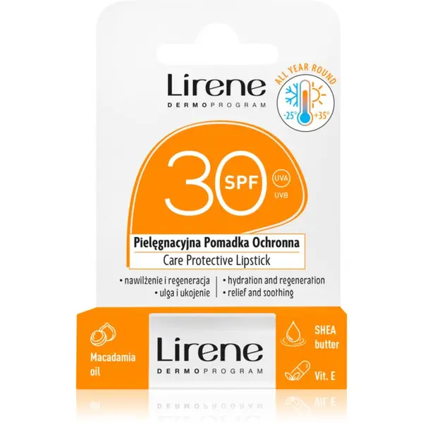 Lirene Lirene Care Protective Lipstick защитен балсам за устни с хидратиращ ефект SPF 30 4.6 гр.