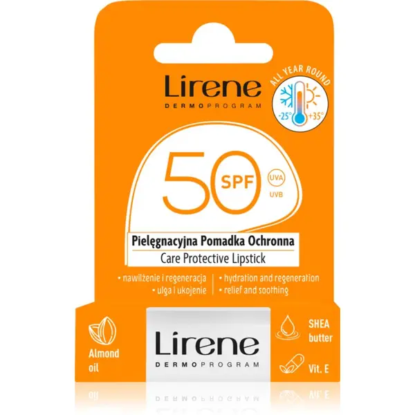 Lirene Lirene Care Protective Lipstick защитен балсам за устни с хидратиращ ефект SPF 50 4.6 гр.