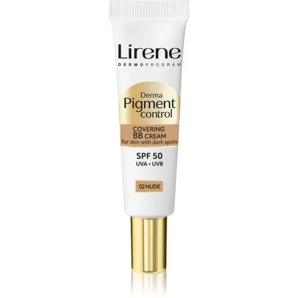Lirene Lirene Derma Pigment Control Covering BB Cream SPF 50 озаряващ ВВ крем против пигментни петна цвят 02 Nude 30 мл.
