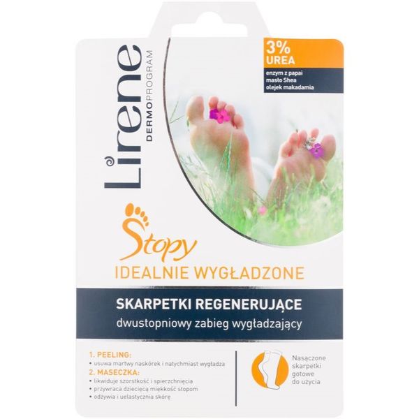 Lirene Lirene Foot Care регенерация на кожата по ходилата в две стъпки пилинг + маска под формата на чорапи (3% Urea) 1 бр.