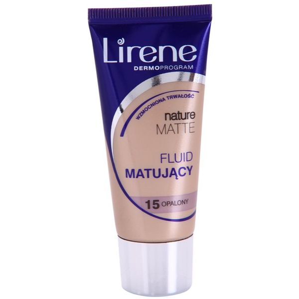 Lirene Lirene Nature Matte матиращ флуид фон дьо тен за дълготраен ефект цвят 15 Tanned 30 мл.