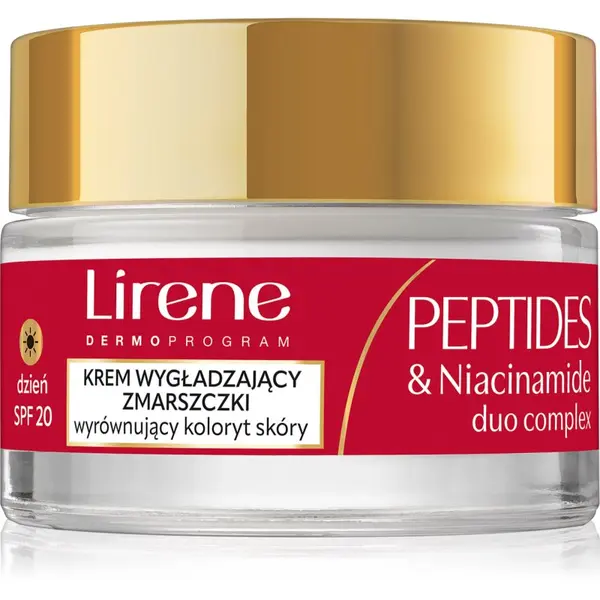 Lirene Lirene Peptides & Niacinamide Duo Complex стягащ дневен крем против бръчки за зряла кожа SPF 20 50 мл.