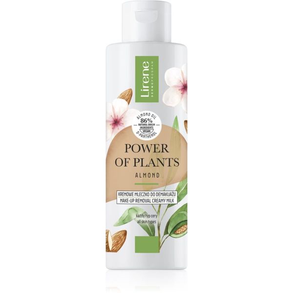 Lirene Lirene Power of Plants Almond мляко за почистване на грим с изглаждащ ефект 200 мл.