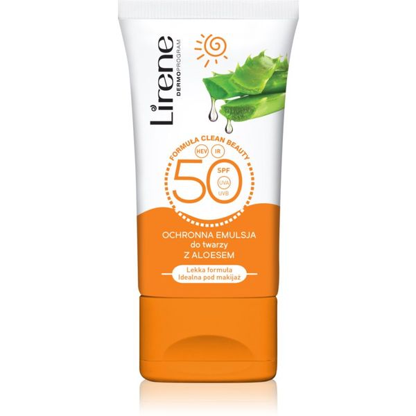 Lirene Lirene Sun care защитна дневна емулсия за лице и деколте алое вера spf 50 50 мл.