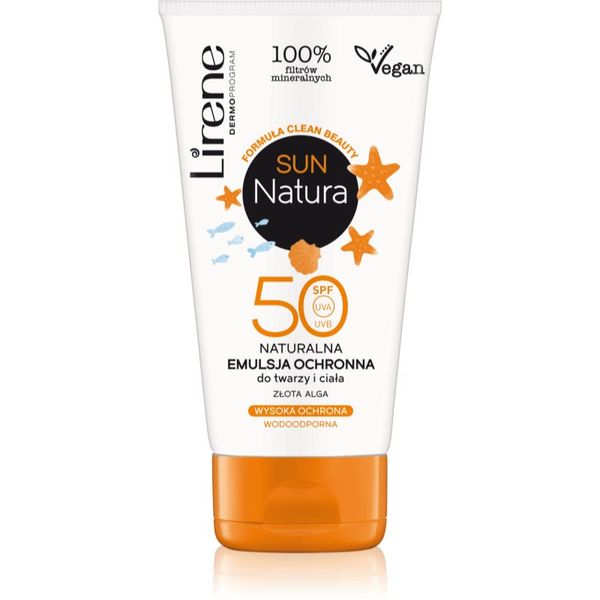 Lirene Lirene Sun Natura хидратираща и защитна емулсия за лице и тяло SPF 50 120 мл.