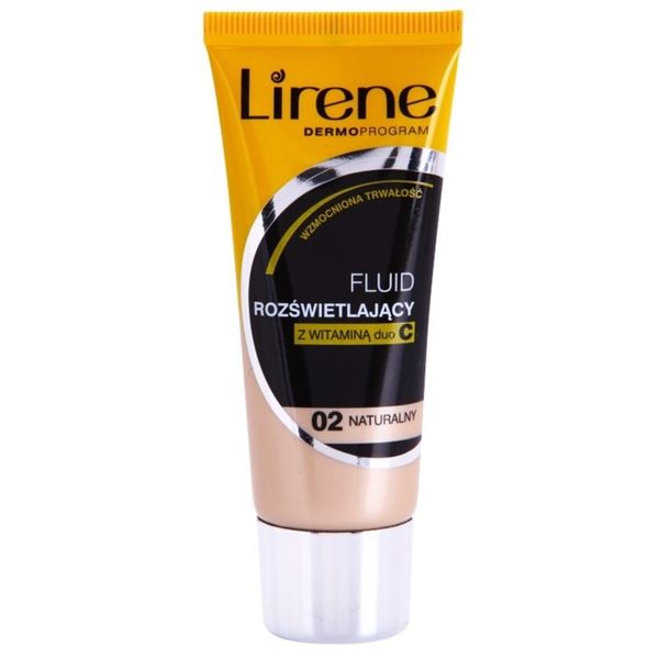 Lirene Lirene Vitamin C озаряващ флуиден фон дьо тен за дълготраен ефект цвят 02 Natural 30 мл.