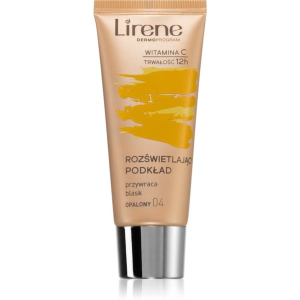 Lirene Lirene Vitamin C озаряващ флуиден фон дьо тен за дълготраен ефект цвят 04 Tanned 30 мл.