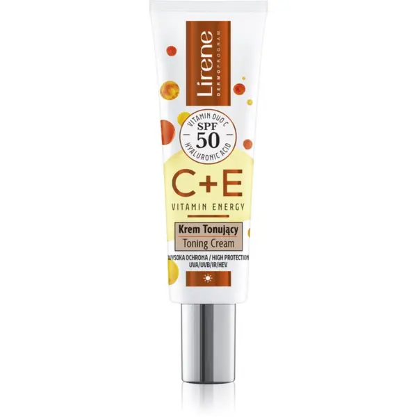 Lirene Lirene Vitamin Energy C+E крем за лице да уеднакви цвета на кожата SPF 50 30 мл.