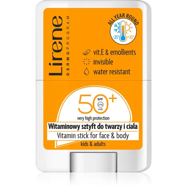 Lirene Lirene Vitamin Stick For Face&Body локална слънцезащитна грижа за лице и тяло SPF 50 15 гр.