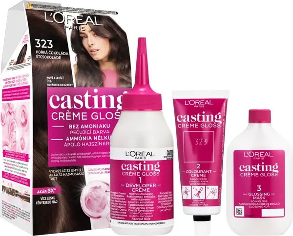 L’Oréal Paris L’Oréal Paris Casting Creme Gloss боя за коса цвят 323 Dark Chocolate 1 бр.