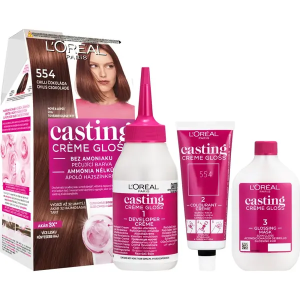 L’Oréal Paris L’Oréal Paris Casting Creme Gloss боя за коса цвят 554 Spicy Chocolates 1 бр.