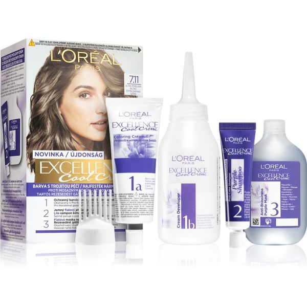 L’Oréal Paris L’Oréal Paris Excellence Cool Creme боя за коса цвят 7.11 Ultra Ash Blond