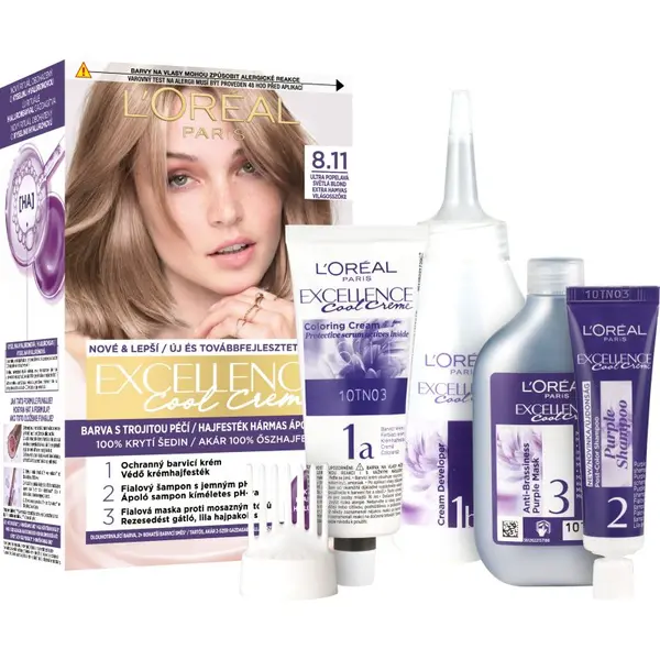 L’Oréal Paris L’Oréal Paris Excellence Cool Creme боя за коса цвят 8.11 Ultra Ash Light Blond 1 бр.