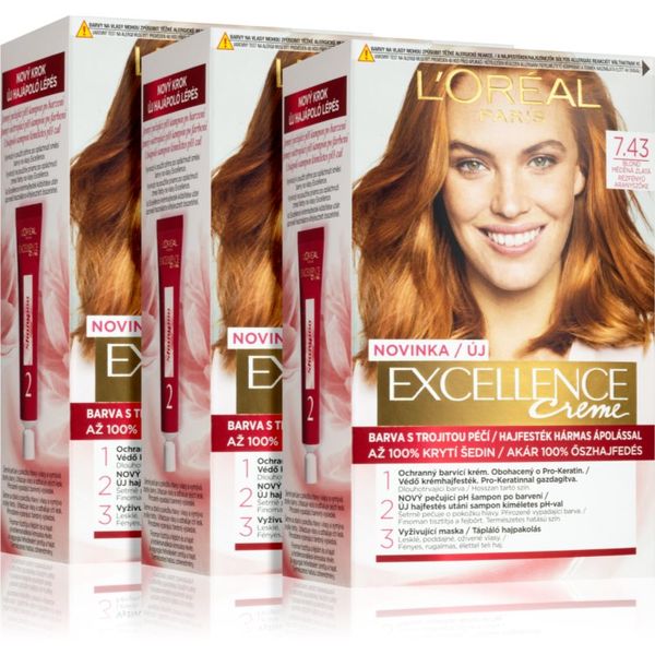 L’Oréal Paris L’Oréal Paris Excellence Creme боя за коса 7,43 Blonde Copper цвят