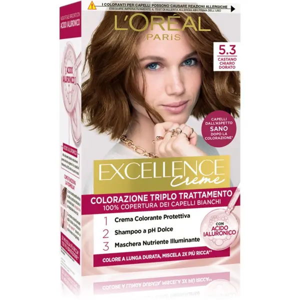 L’Oréal Paris L’Oréal Paris Excellence Creme боя за коса цвят 5.3 Castano Chiaro Dorato 1 бр.