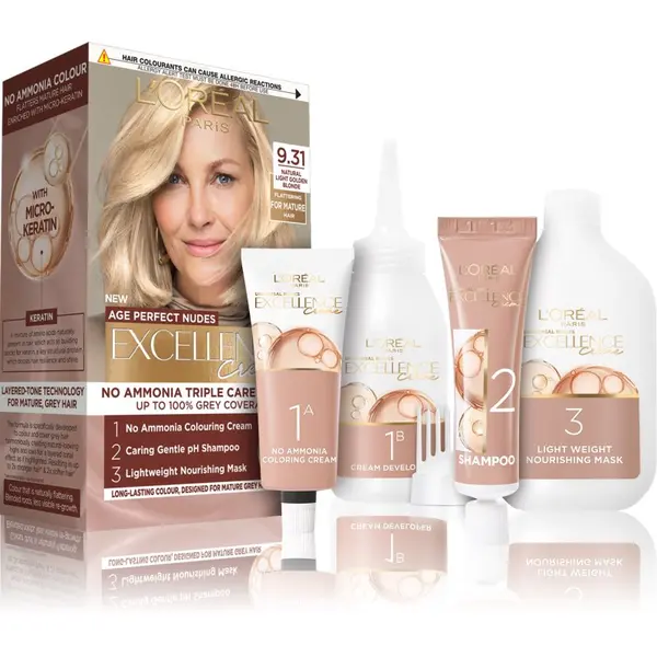 L’Oréal Paris L’Oréal Paris Excellence Universal Nudes перманентната боя за коса цвят 9.31 Natural Light Golden Blonde 1 бр.