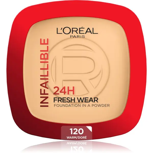 L’Oréal Paris L’Oréal Paris Infaillible Fresh Wear 24h Грим на прах цвят 120 Warm Doré 9 гр.