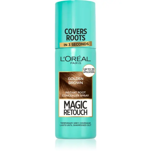 L’Oréal Paris L’Oréal Paris Magic Retouch спрей за мигновено прикриване на израснала коса цвят Golden Brown 75 мл.