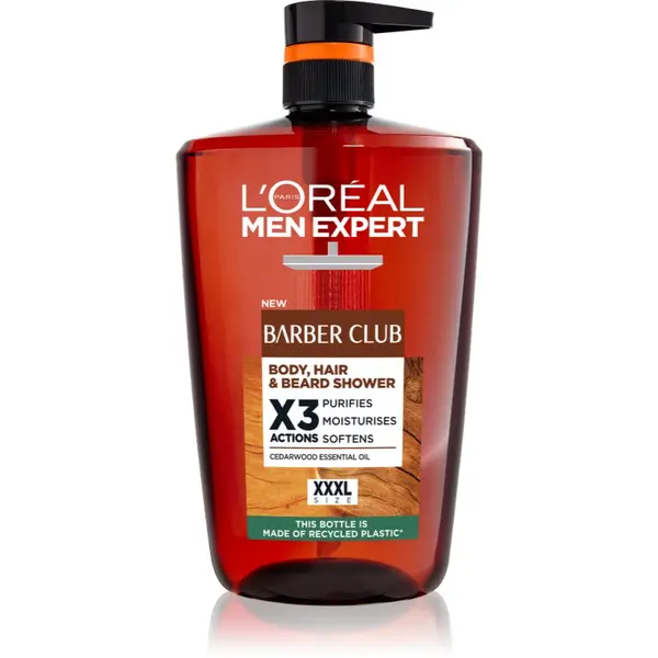 L’Oréal Paris L’Oréal Paris Men Expert Barber Club душ-гел за мъже за коса, брада и тяло 1000 мл.