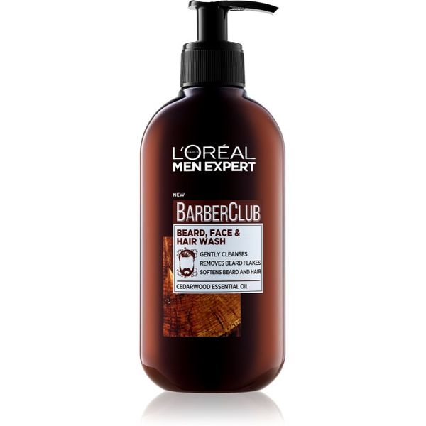 L’Oréal Paris L’Oréal Paris Men Expert Barber Club почистващ гел за брада, лице и коса 200 мл.