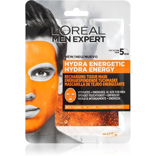 L’Oréal Paris L’Oréal Paris Men Expert Hydra Energetic хидратираща платнена маска за мъже 30 гр.