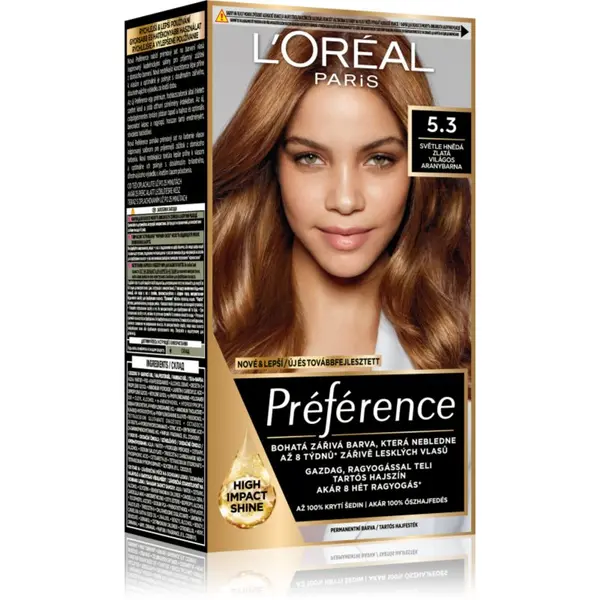 L’Oréal Paris L’Oréal Paris Préférence боя за коса цвят 5.3 Ligth Golden Brown 1 бр.