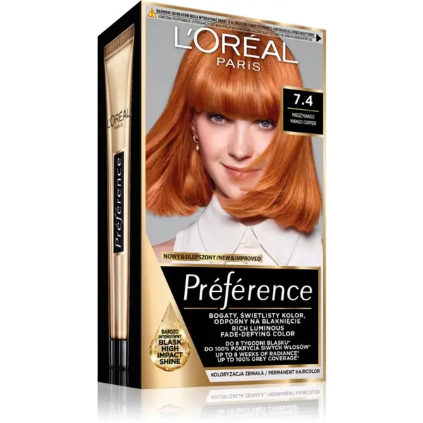 L’Oréal Paris L’Oréal Paris Préférence боя за коса цвят 7.4 Mango Copper 1 бр.