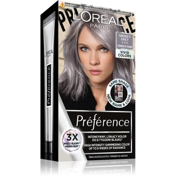 L’Oréal Paris L’Oréal Paris Préférence Vivids боя за коса цвят 9.112 smokey grey 1 бр.