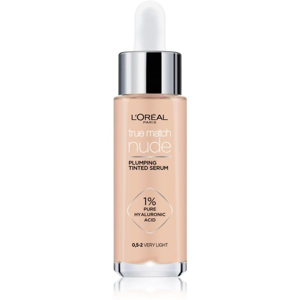 L’Oréal Paris L’Oréal Paris True Match Nude Plumping Tinted Serum серум да уеднакви цвета на кожата цвят 0.5-2 Very Light 30 мл.