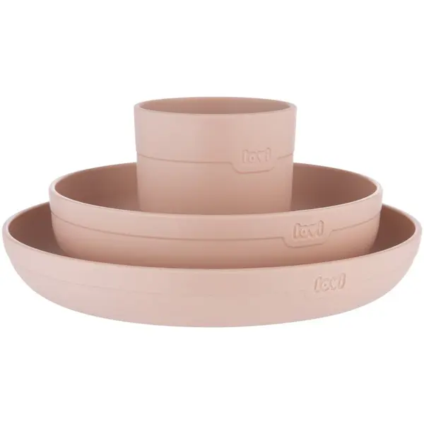 LOVI LOVI Tableware Set with Cup комплект за хранене Nude 3 бр.