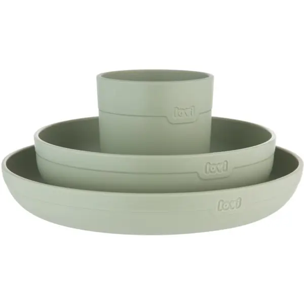 LOVI LOVI Tableware Set with Cup комплект за хранене Pistachio 3 бр.