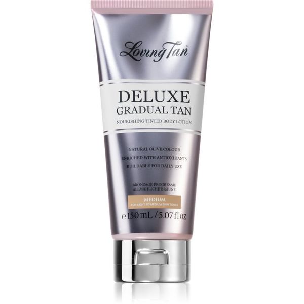Loving Tan Loving Tan Deluxe Gradual Tan подхранващ лосион за тяло за подчертаване на тена цвят Medium 150 мл.