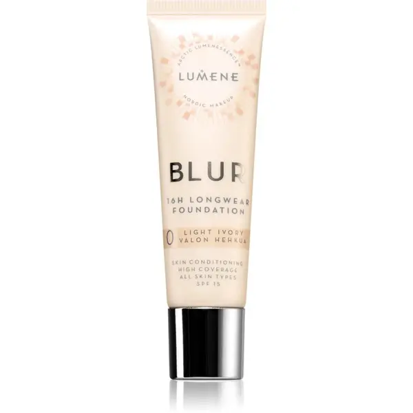 Lumene Lumene Blur 16h Longwear дълготраен фон дьо тен SPF 15 цвят 0 Light Ivory (Cool) 30 мл.