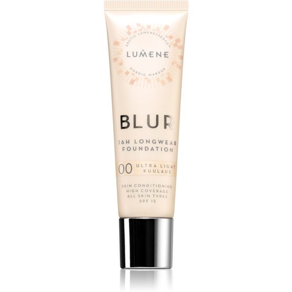 Lumene Lumene Blur 16h Longwear дълготраен фон дьо тен SPF 15 цвят 00 Ultra Light 30 мл.