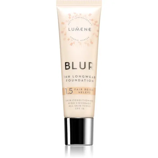 Lumene Lumene Blur 16h Longwear дълготраен фон дьо тен SPF 15 цвят 1,5 Fair Beige (Neutral) 30 мл.