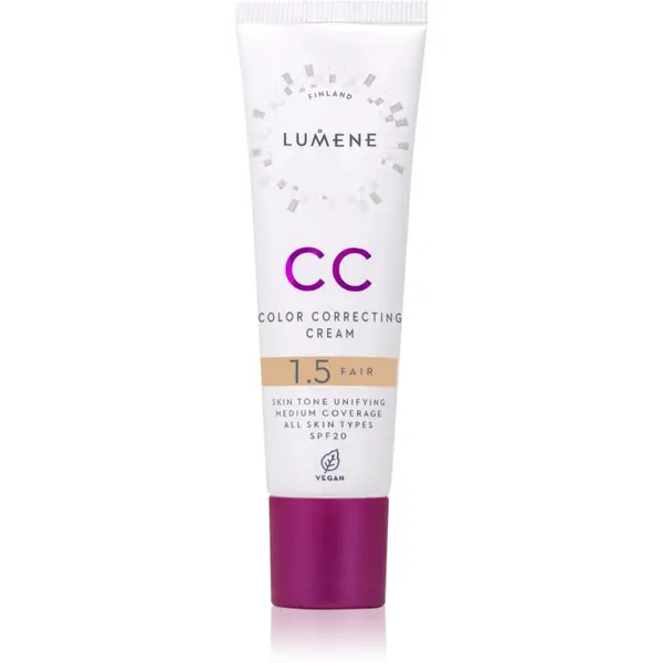 Lumene Lumene CC Color Correcting Cream CC крем за уеднаквяване тена на лицето SPF 20 цвят 1.5 Fair (Warm) 30 мл.