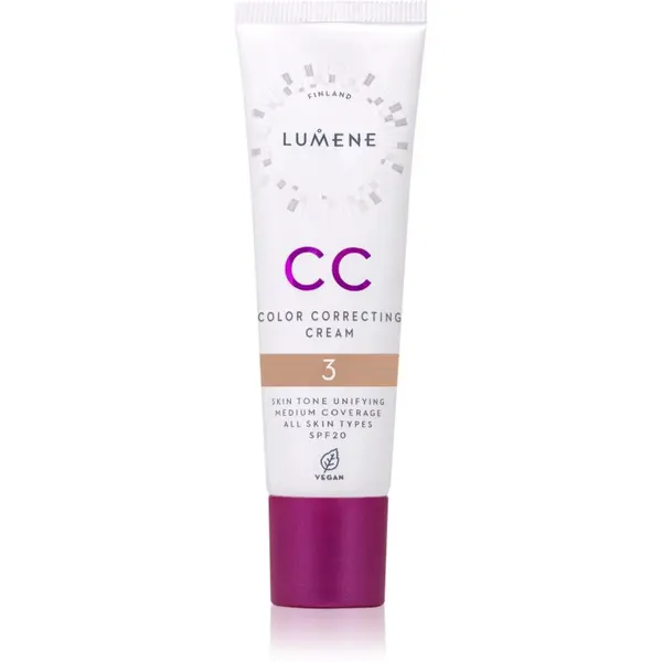 Lumene Lumene CC Color Correcting Cream CC крем за уеднаквяване тена на лицето SPF 20 цвят 3 (Warm) 30 мл.