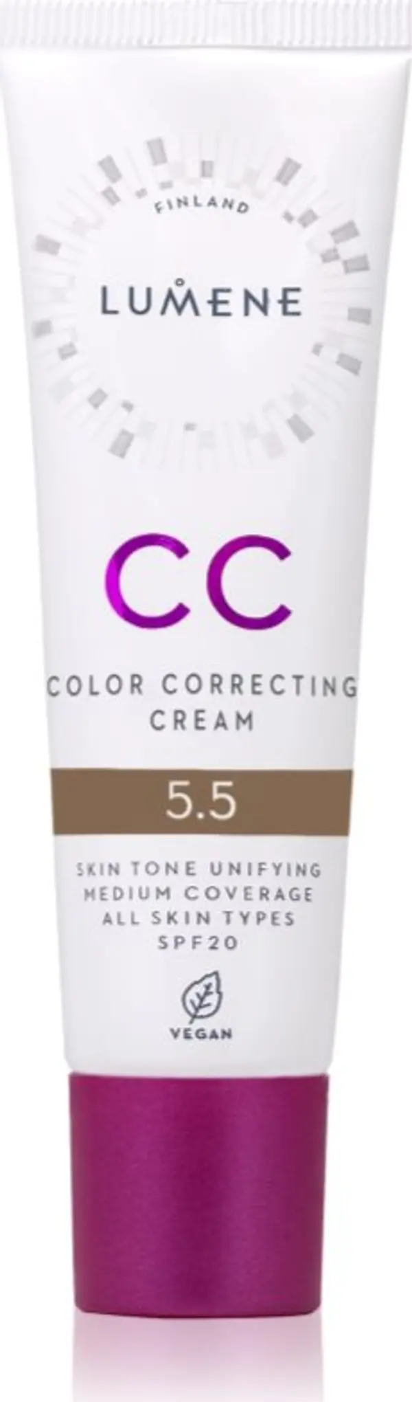 Lumene Lumene CC Color Correcting Cream CC крем за уеднаквяване тена на лицето SPF 20 цвят 5.5 (Cool) 30 мл.
