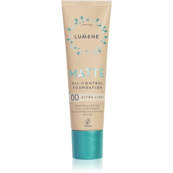 Lumene Lumene Matte Oil-Control матиращ фон дьо тен SPF 20 цвят 00 Ultra Light 30 мл.