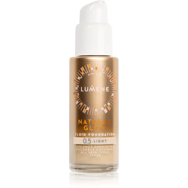 Lumene Lumene Natural Glow озаряващ фон дьо тен за естествен вид SPF 20 цвят 0.5 Light (Cool) 30 мл.