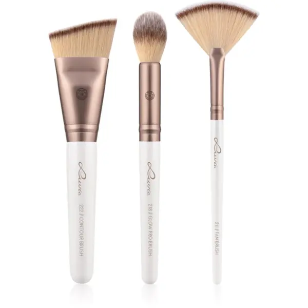 Luvia Cosmetics Luvia Cosmetics Highlight & Contour Set комплкет четки с калъф