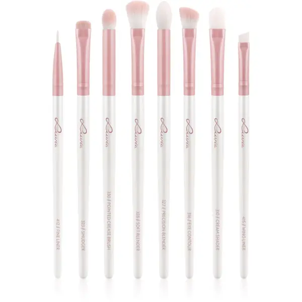 Luvia Cosmetics Luvia Cosmetics Prime Vegan All Eye Want комплект четки за очи Candy (Pearl White / Rose) 8 бр.