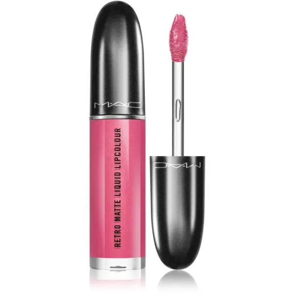 MAC Cosmetics MAC Cosmetics Retro Matte Liquid Lipcolour матиращо червило с метален ефект цвят Metallic Rose 5 мл.