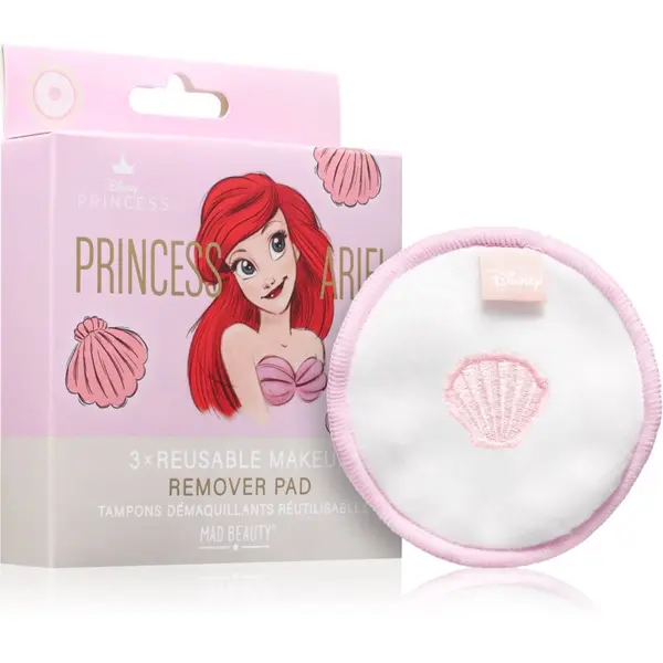 Mad Beauty Mad Beauty Disney Princess Ariel тампони за почистване на грим, които могат да се перат 3 бр.