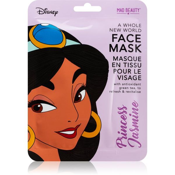 Mad Beauty Mad Beauty Disney Princess Jasmine ревитализираща платнена маска с екстракт от зелен чай 25 мл.