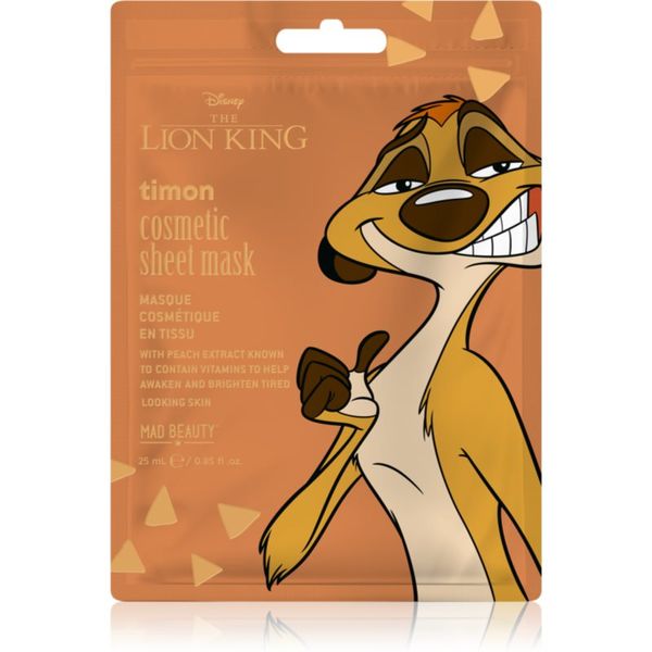 Mad Beauty Mad Beauty Lion King Timon платнена маска за интензивна хидратация 25 мл.