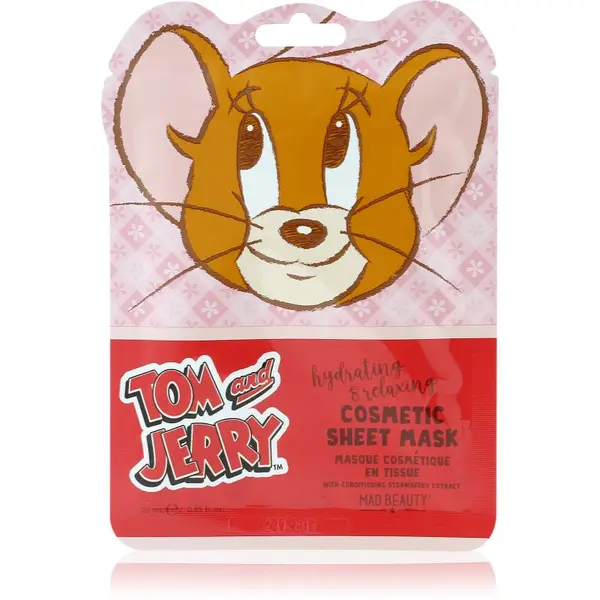 Mad Beauty Mad Beauty Tom & Jerry Sheet Mask - Jerry хидратираща платнена маска с хиалуронова киселина 1 бр.