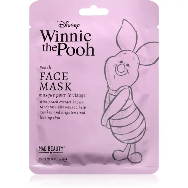 Mad Beauty Mad Beauty Winnie The Pooh Piglet платнена маска с озаряващ ефект 25 мл.