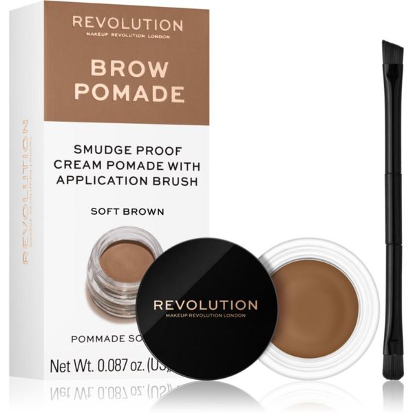 Makeup Revolution Makeup Revolution Brow Pomade помада за вежди цвят Soft Brown 2.5 гр.